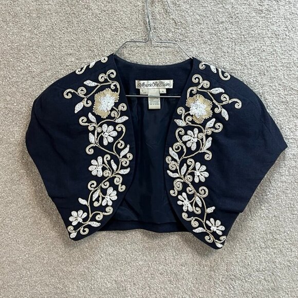 Vintage Retro Marie St Claire cropped jacket Beaded Embroidery‎ - Picture 1 of 9